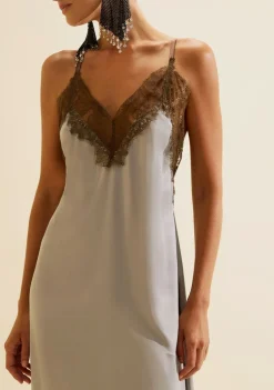 Vestido Midi Renda Élise Cinza