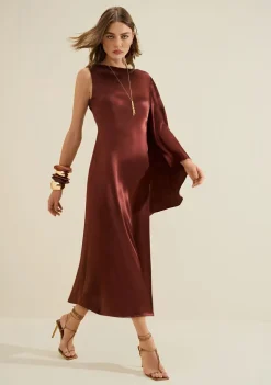 Vestido Midi Umbra Marrom