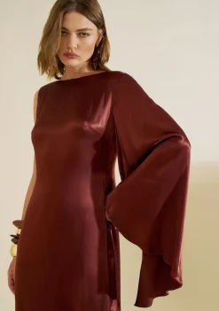 Vestido Midi Umbra Marrom