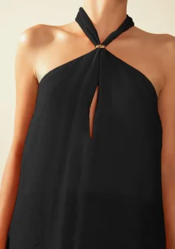 Vestido Morena Rosa Solto Cava Francesa Com Alça Curto Preto