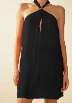 Vestido Morena Rosa Solto Cava Francesa Com Alça Curto Preto
