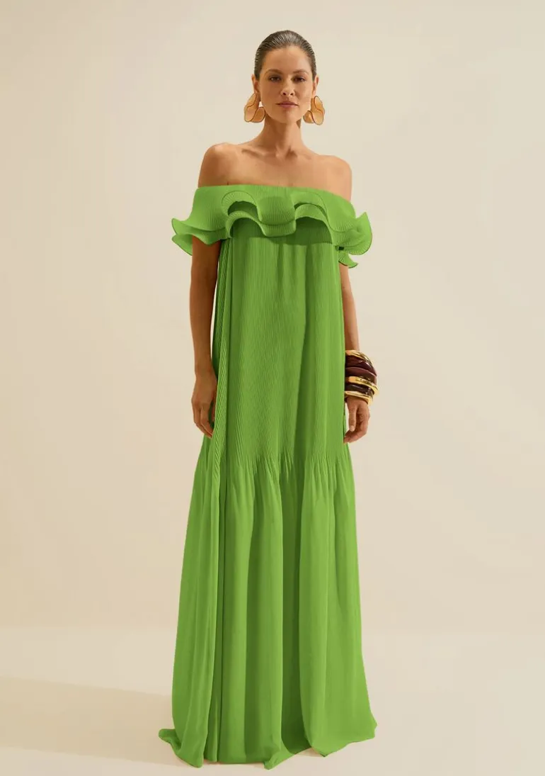 Vestido Ombro a Ombro Alba Verde