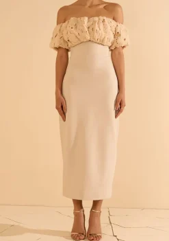 Vestido Um Ombro Só Morganita Bege